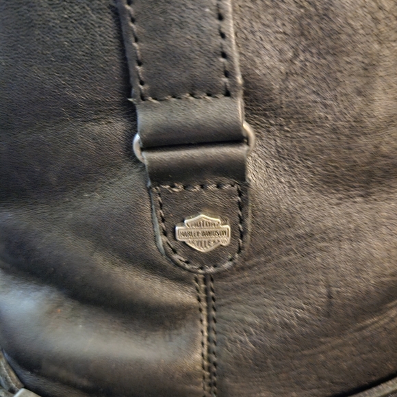 AUTHENTIC HARLEY DAVIDSON WOMAN'S BLACK STUDDED BIKER BOOTS SIZE 7M - Picture 10 of 10